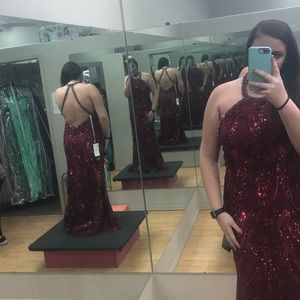 Burgundy prom dress
